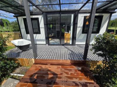 Custom-built deck and patio installation project