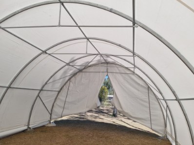 Professional carport dome setup for residential property