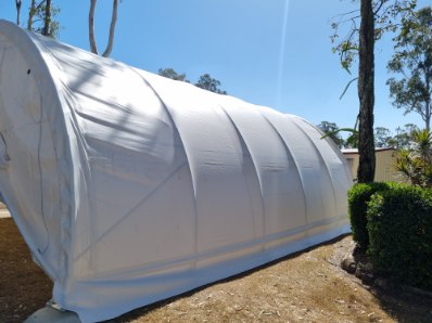 Professional carport dome setup for residential property